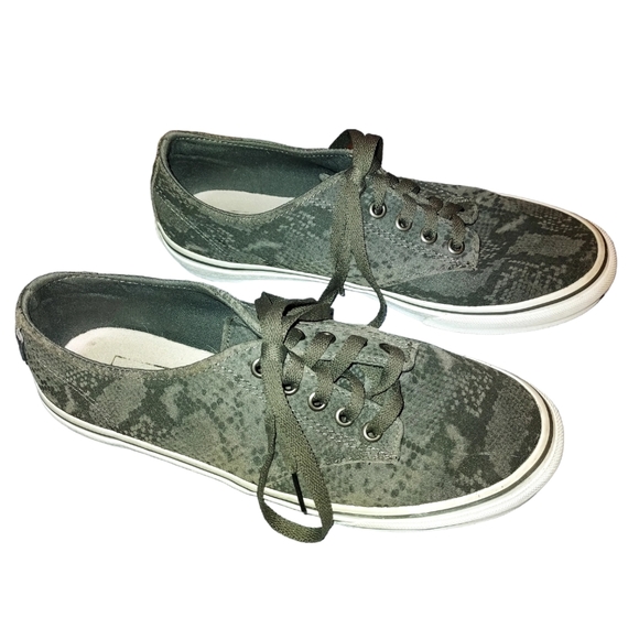 VANS Women's Gray Snakeskin Pattern Sneakers Size 8.5 - Picture 3 of 7